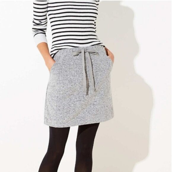 Loft Gray Pull on Sweater A Line Skirt Size XS - Picture 1 of 2